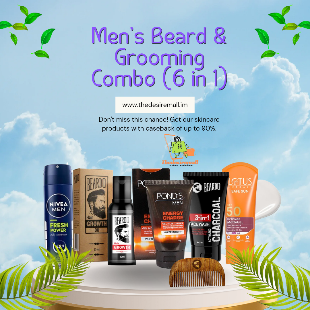 Men's Beard & Grooming Combo (6 in 1)