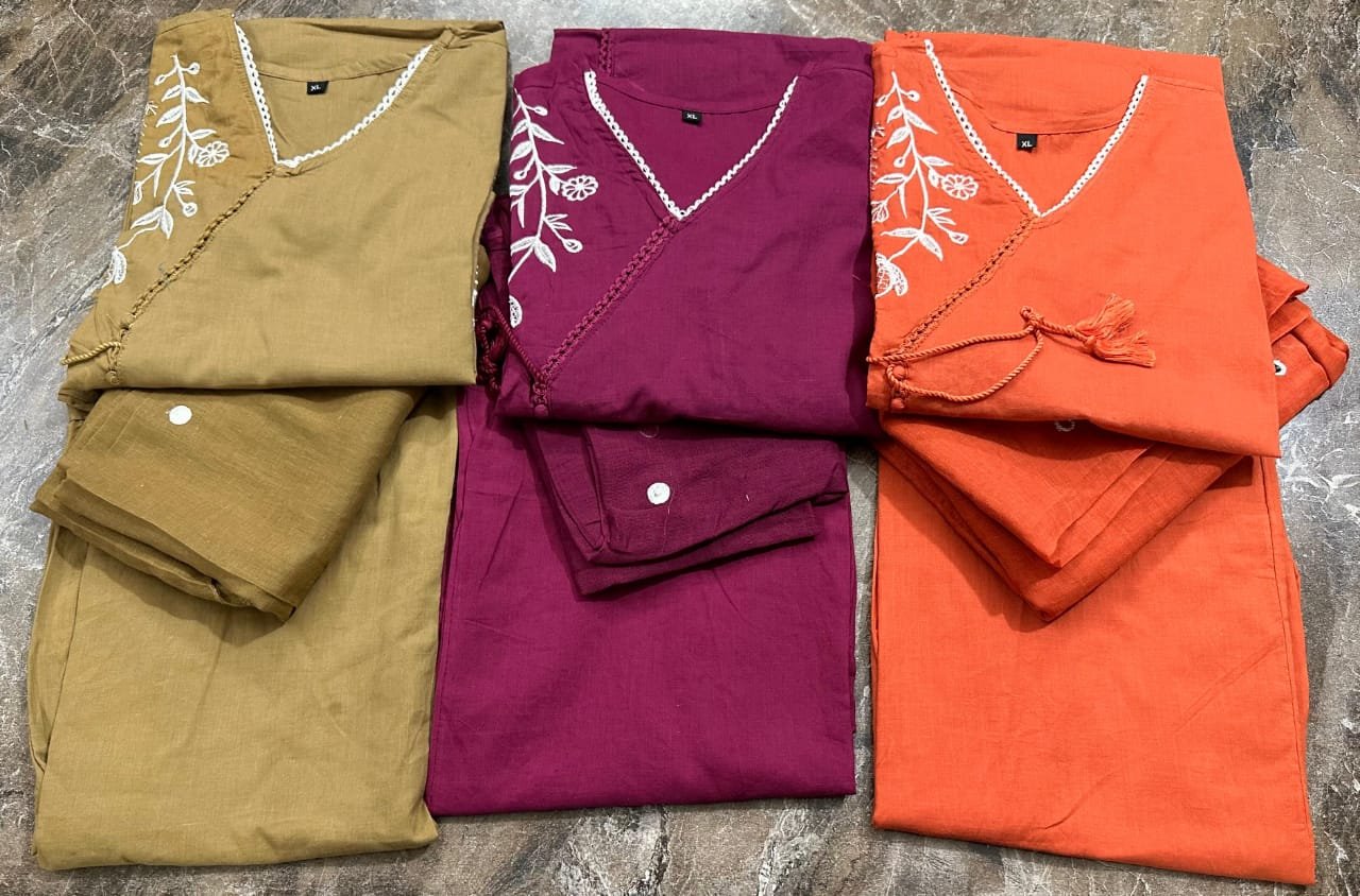 3-Piece Cotton Kurti Set for Women