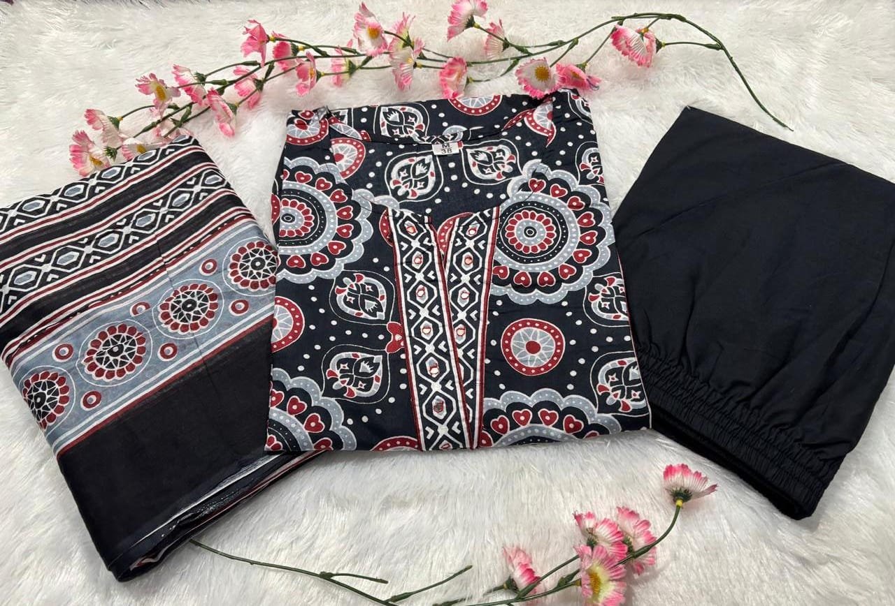 Stylish Printed Cotton Kurti Set for Women