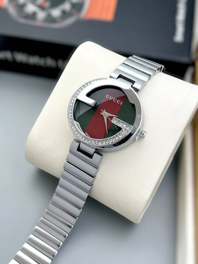 Gucci G-imeless Stainless Steel Diamond Bezel Women's Watch