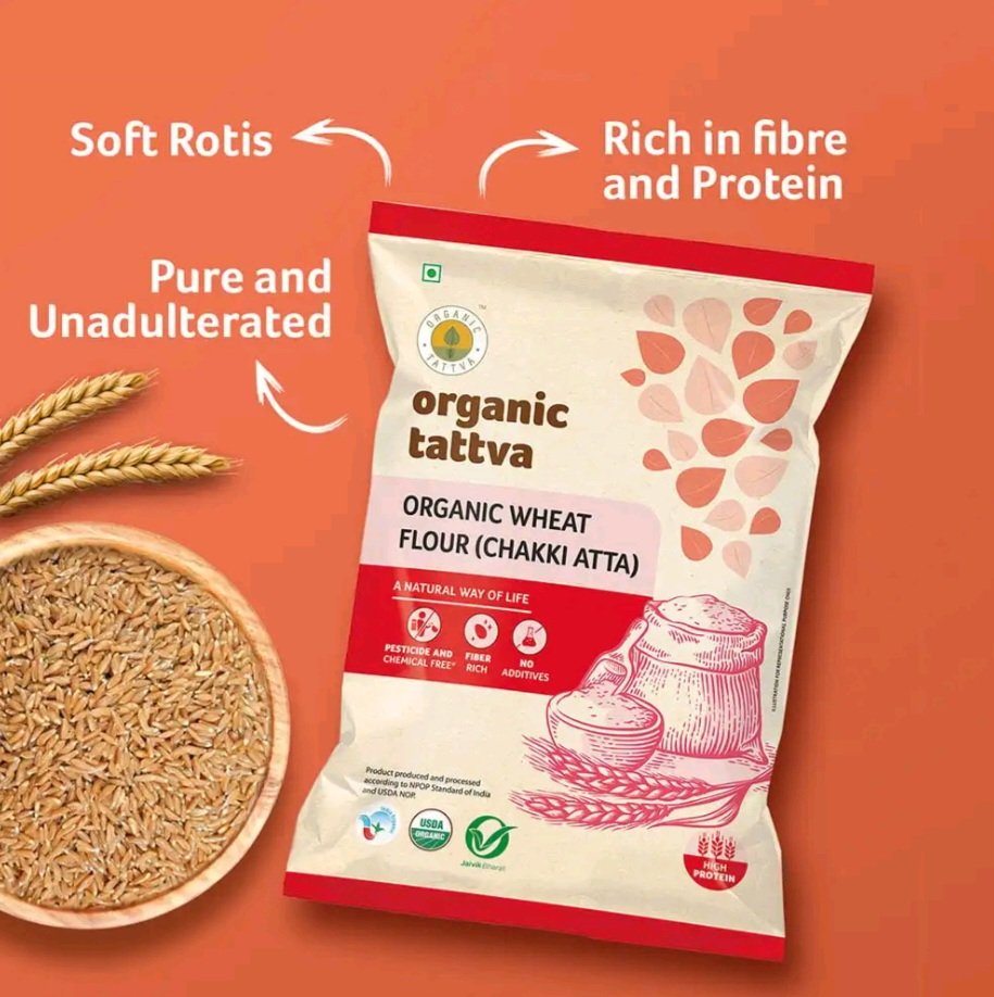 Organic Tattva Organic Wheat Flour (Chakki Atta)