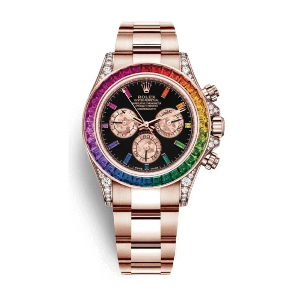 Rolex Cosmograph Daytona Rainbow Everose Gold 40mm – Ref. 116595RBOW (Luxury Men's Automatic Chronograph Watch)