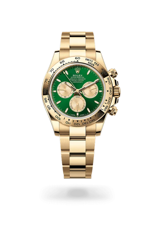 Rolex Cosmograph Daytona 40mm Green Dial Yellow Gold Watch – Oyster Perpetual Superlative Chronometer